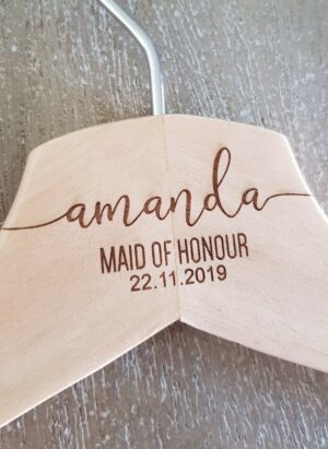 Wooden Colour Bridal Coathanger | Personalised | Infinity Style