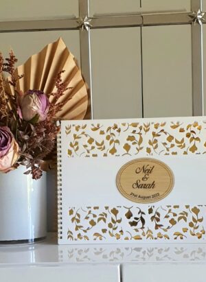 deluxe floral acrylic guestbook a